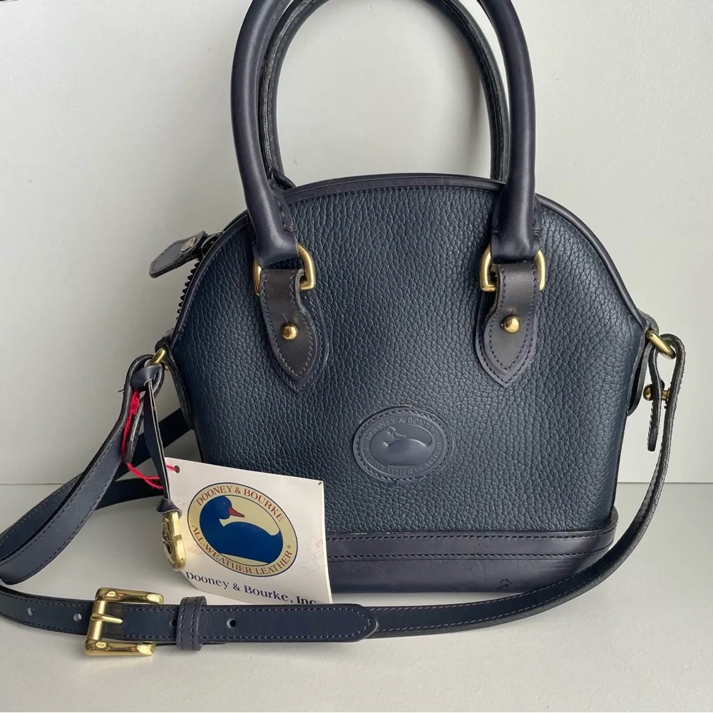 Dooney and Bourke Navy Blue Leather Mini Norfolk Bag crossbody bag - Picture 1 of 16